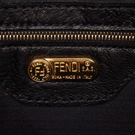 vintage fendi black shoulder bag